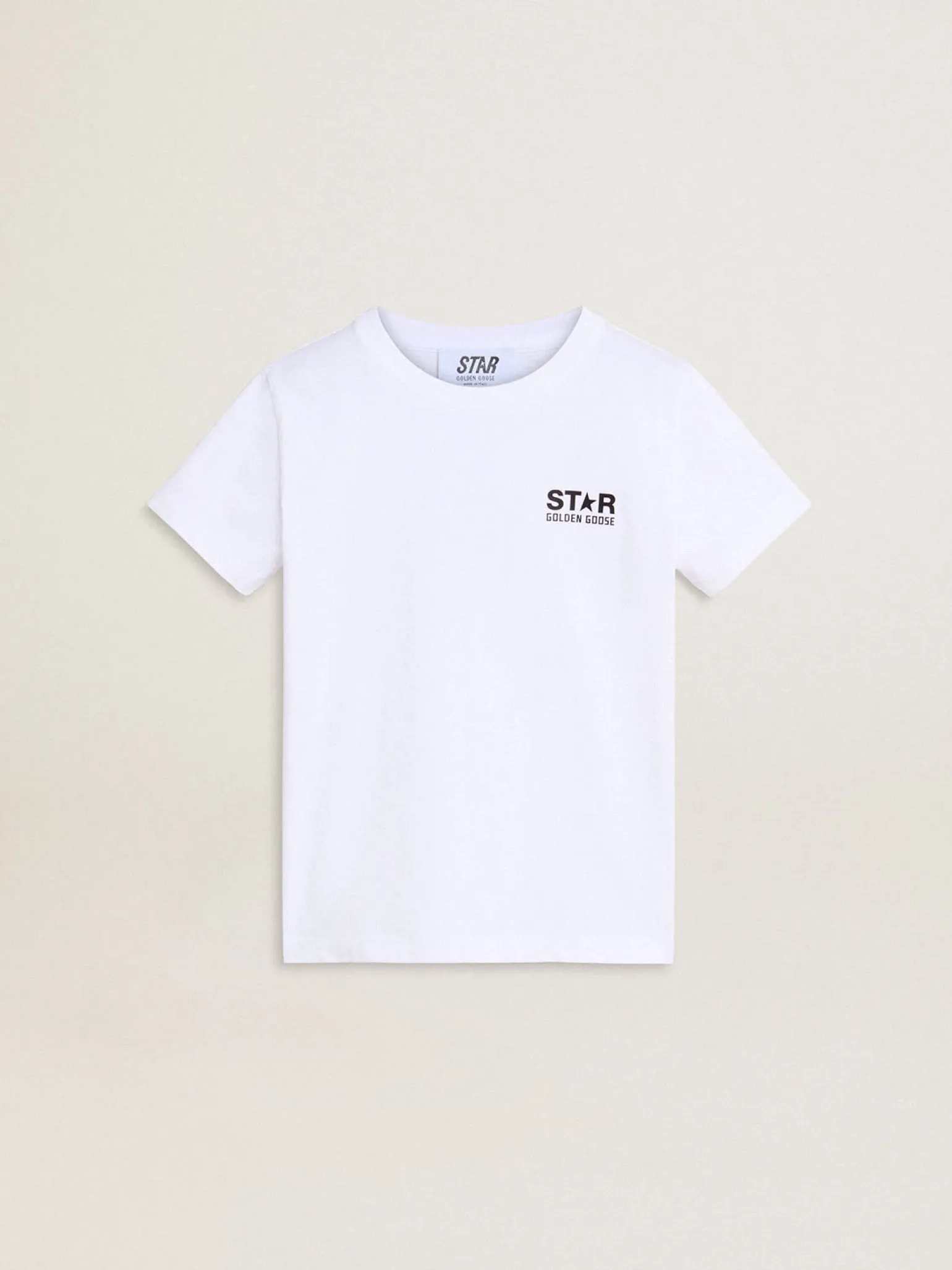 Clearance Camiseta branca com logo e estrela pretos em contraste Roupas de cima (4-12 years) | Roupas de cima (4-12 years)