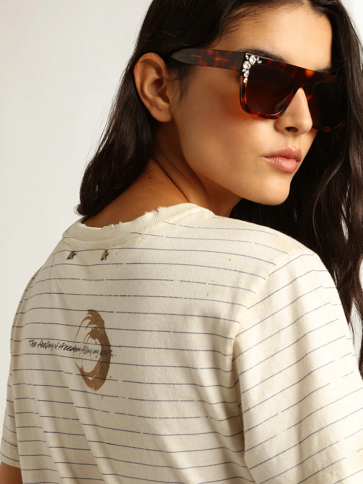 Cheap Camiseta branca efeito caderno antigo MULHER Camisetas