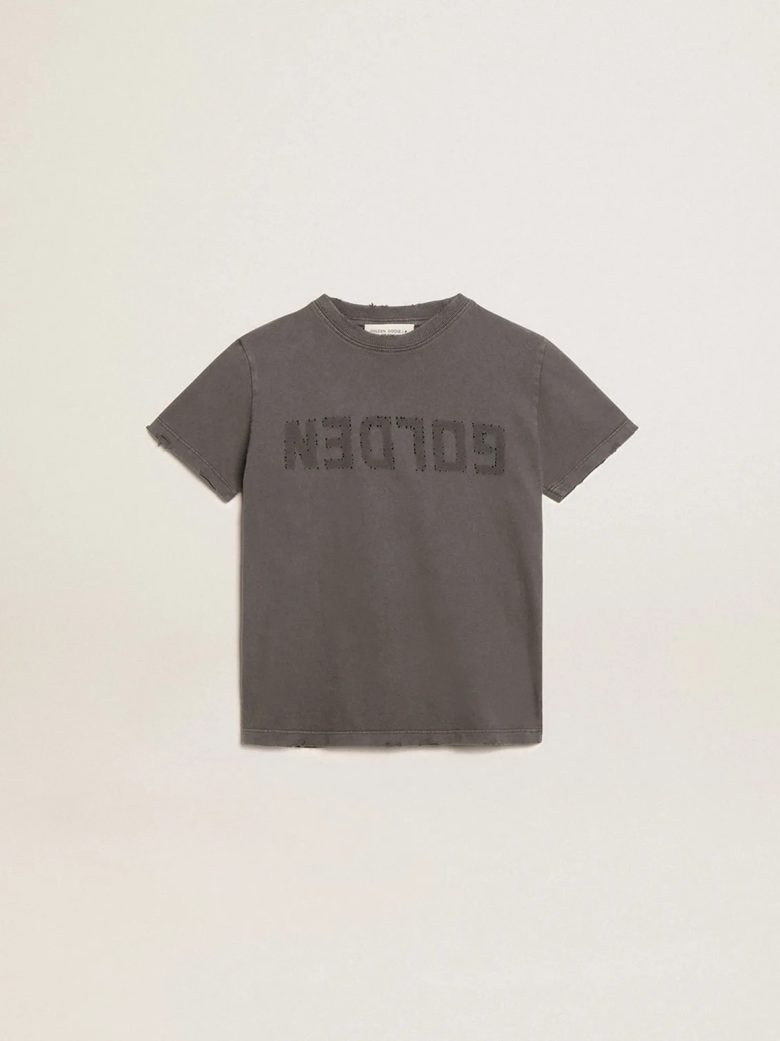 Hot Camiseta cinza infantil masculina com tratamento desgastado Roupas de cima (4-12 years)