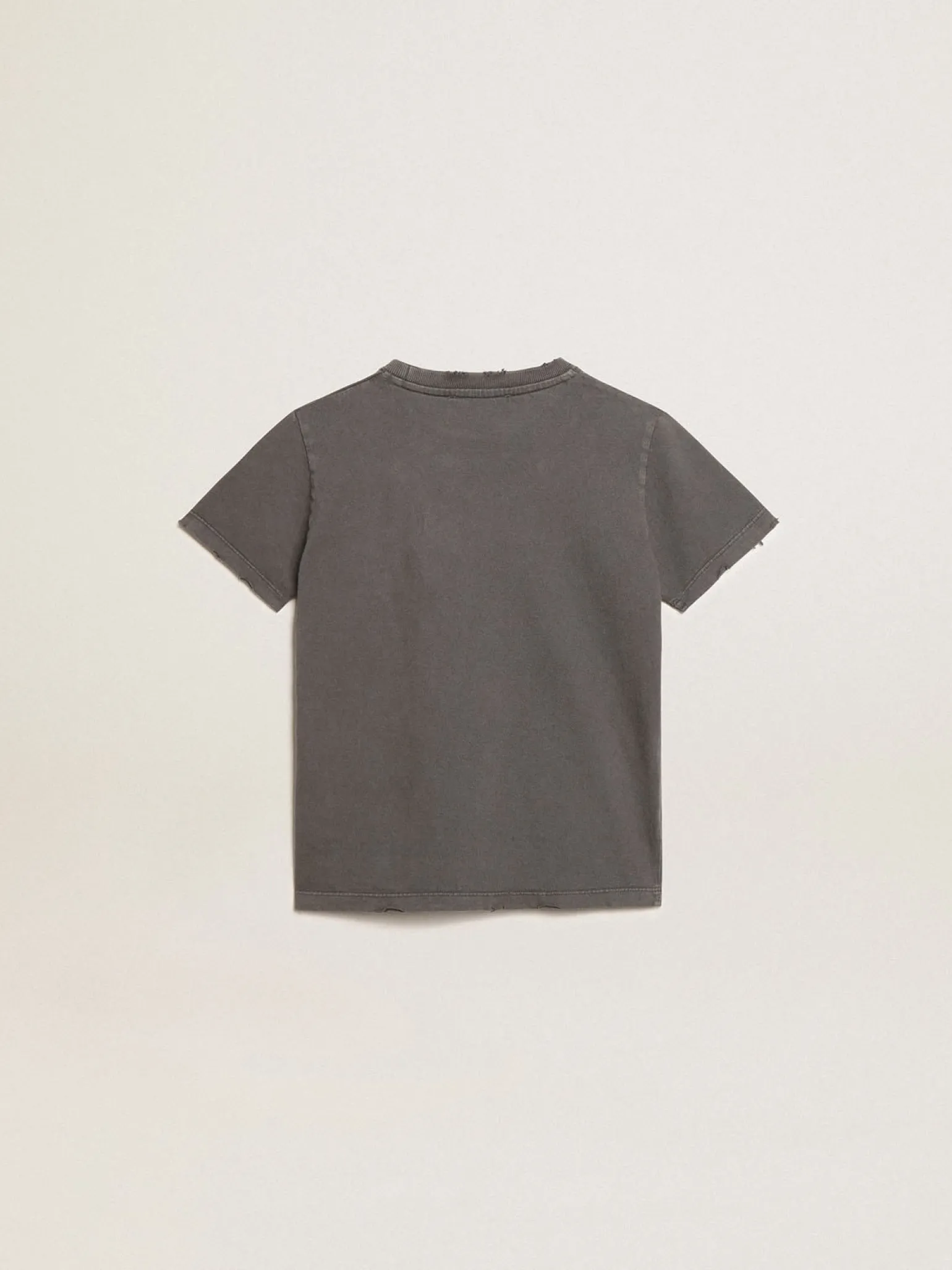 Hot Camiseta cinza infantil masculina com tratamento desgastado Roupas de cima (4-12 years)