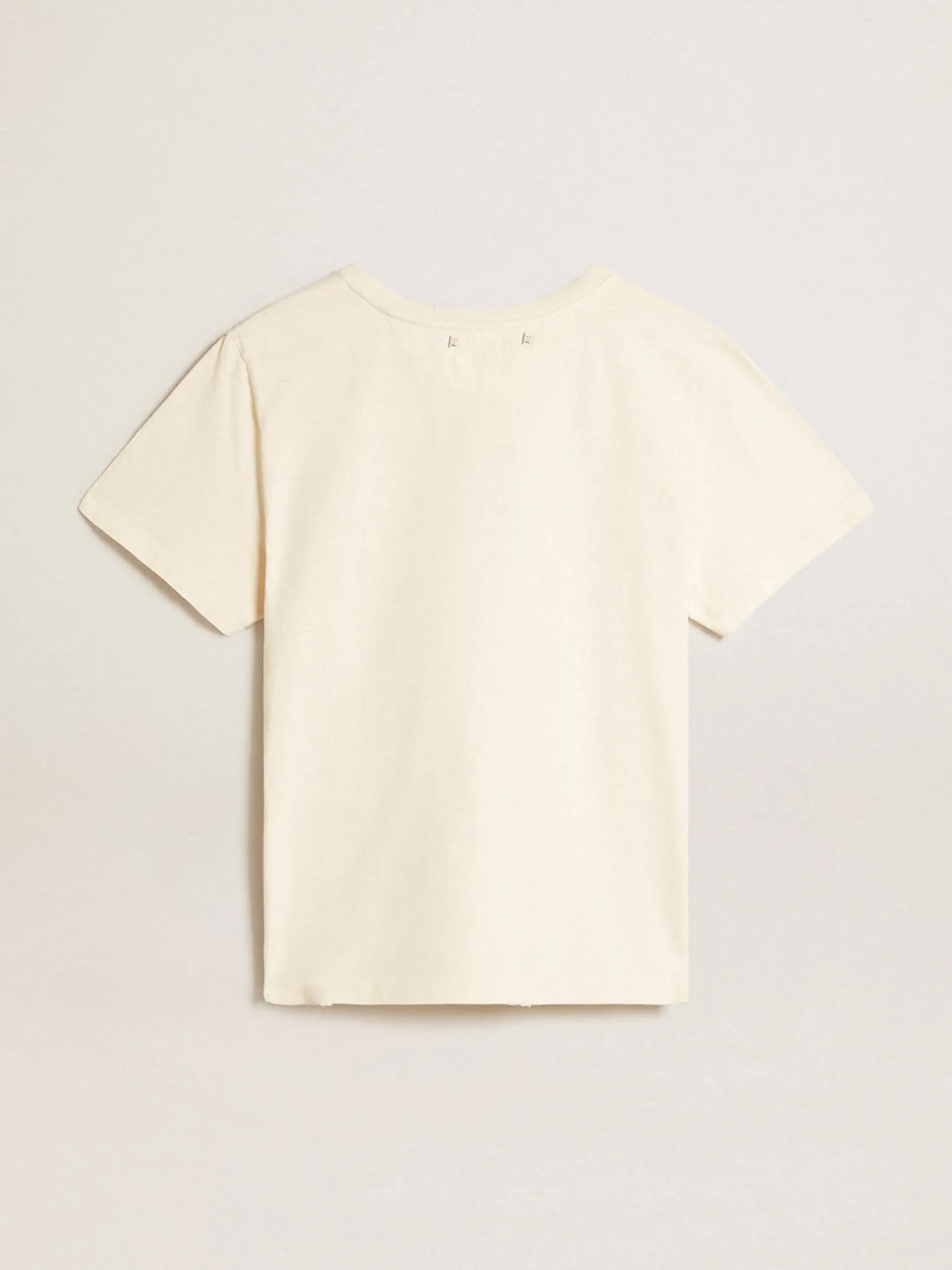 Online Camiseta de algodão branco usado com estampa na frente MULHER Camisetas