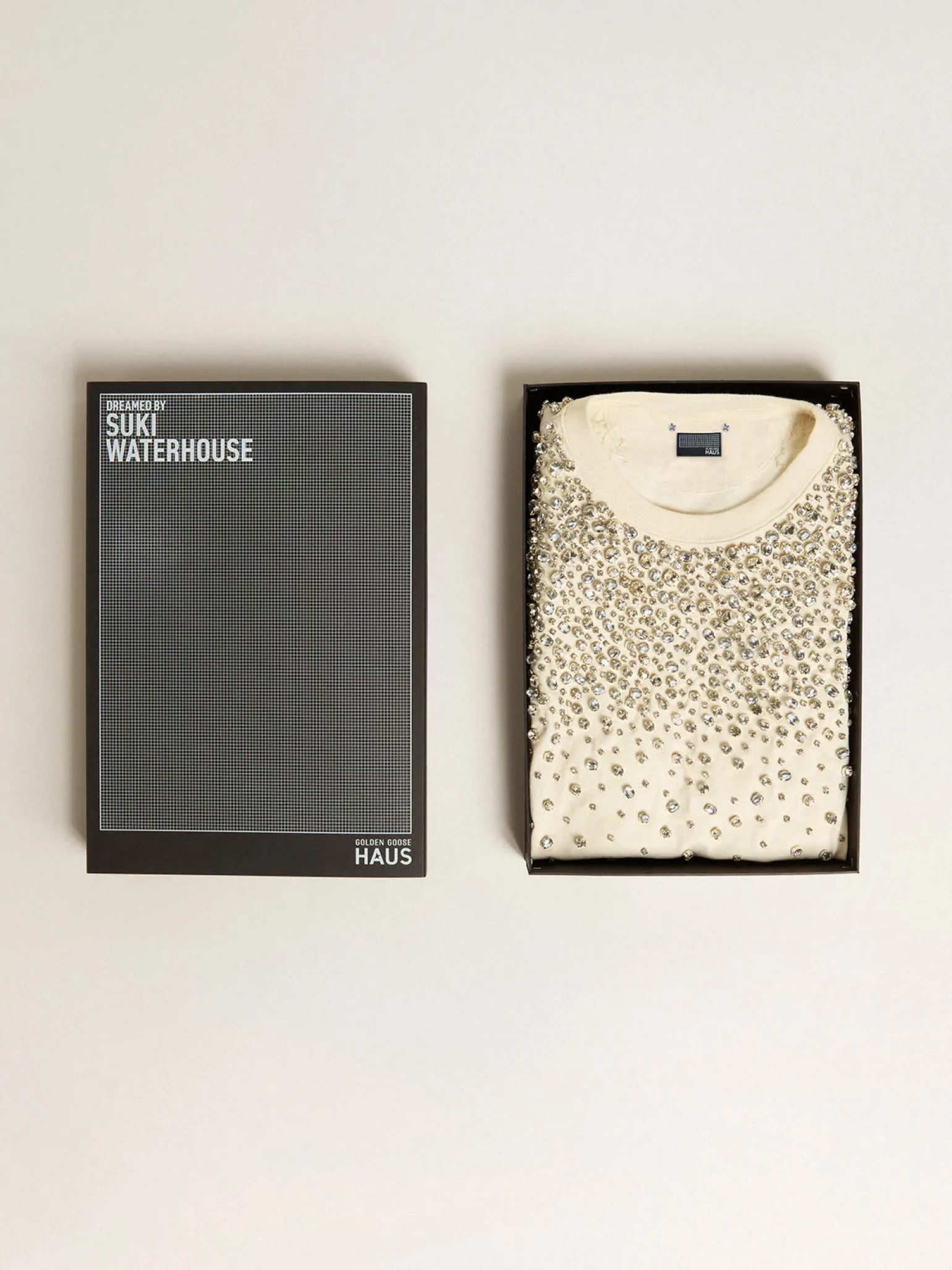 Cheap Camiseta Exclusiva HAUS of Dreamers branco usado com bordados Swarovski MULHER Camisetas