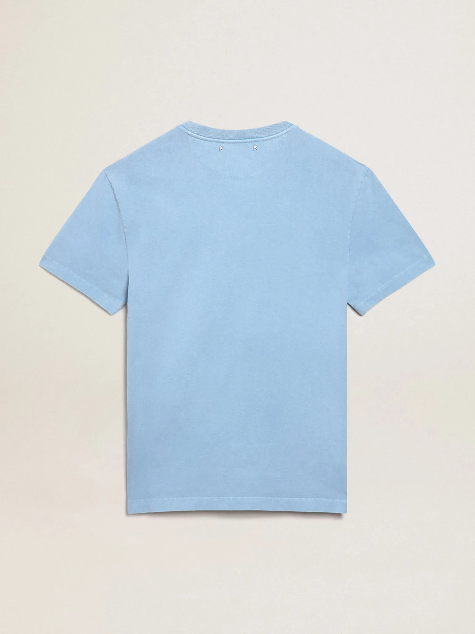 Fashion Camiseta feminina azul-porto com estampa na frente Camisetas