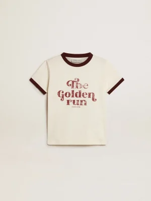 Fashion Camiseta infantil masculina de algodão branco com estampa desbotada no centro Roupas de cima (4-12 years)