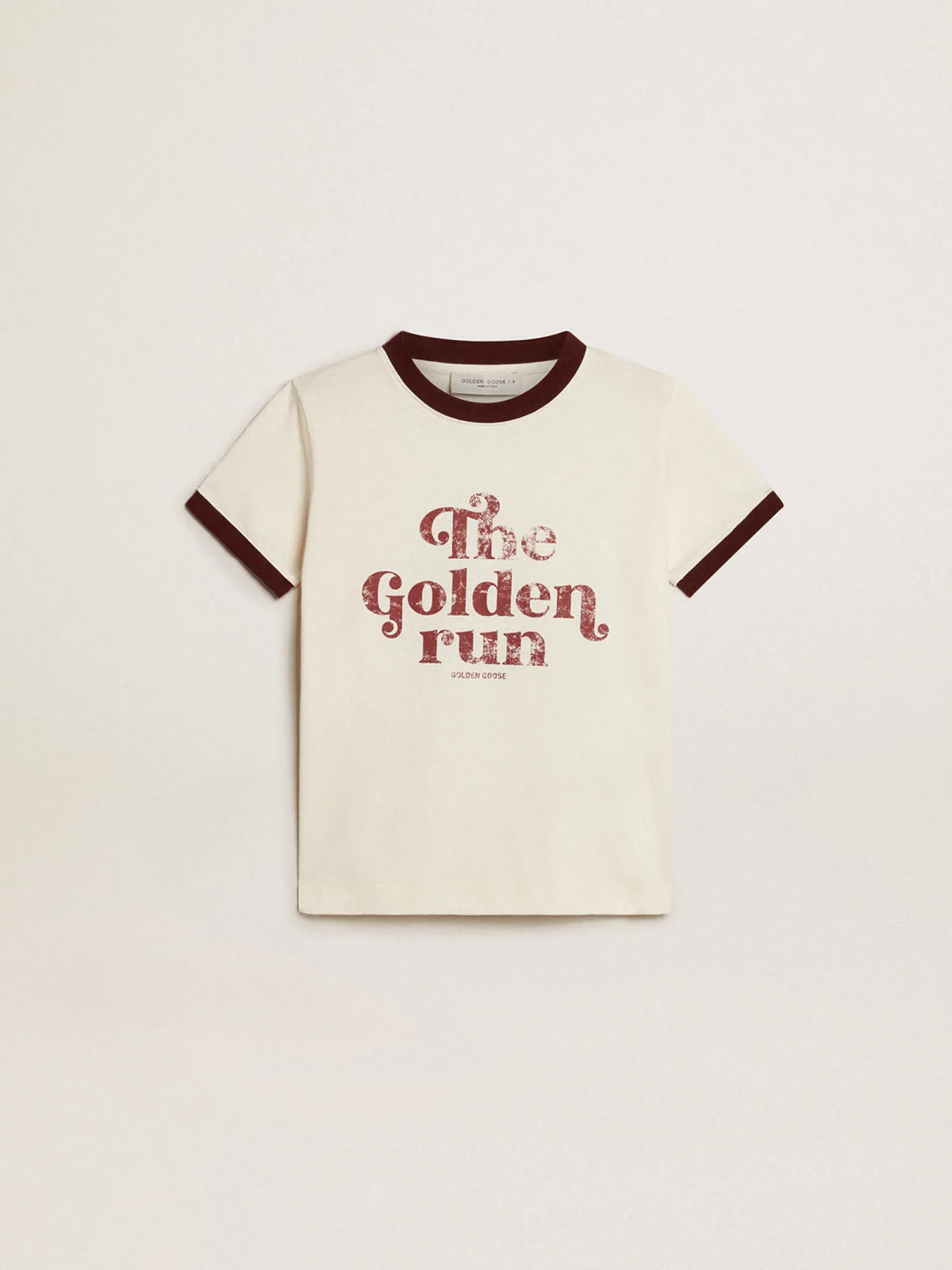 Fashion Camiseta infantil masculina de algodão branco com estampa desbotada no centro Roupas de cima (4-12 years)