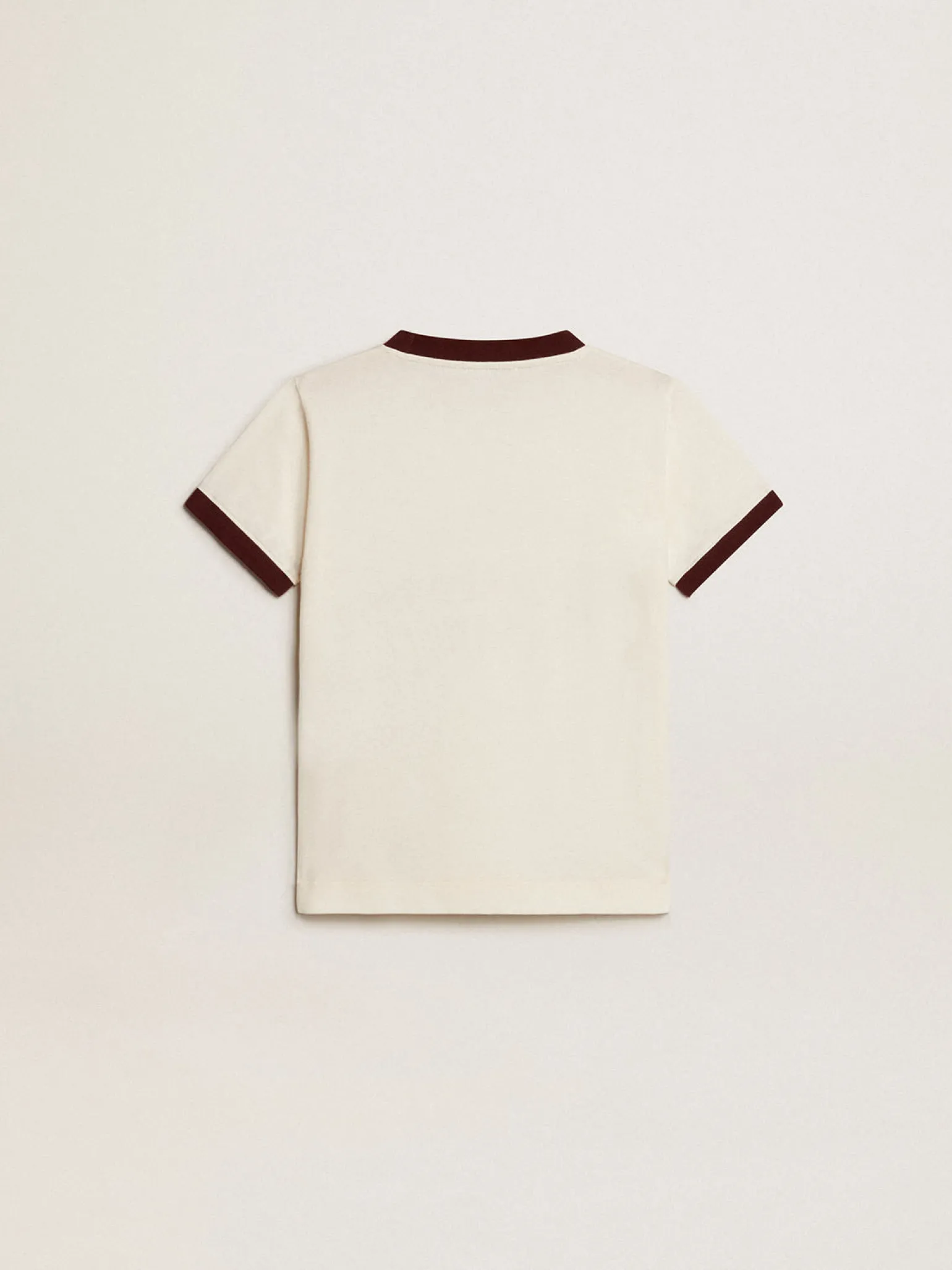 Fashion Camiseta infantil masculina de algodão branco com estampa desbotada no centro Roupas de cima (4-12 years)