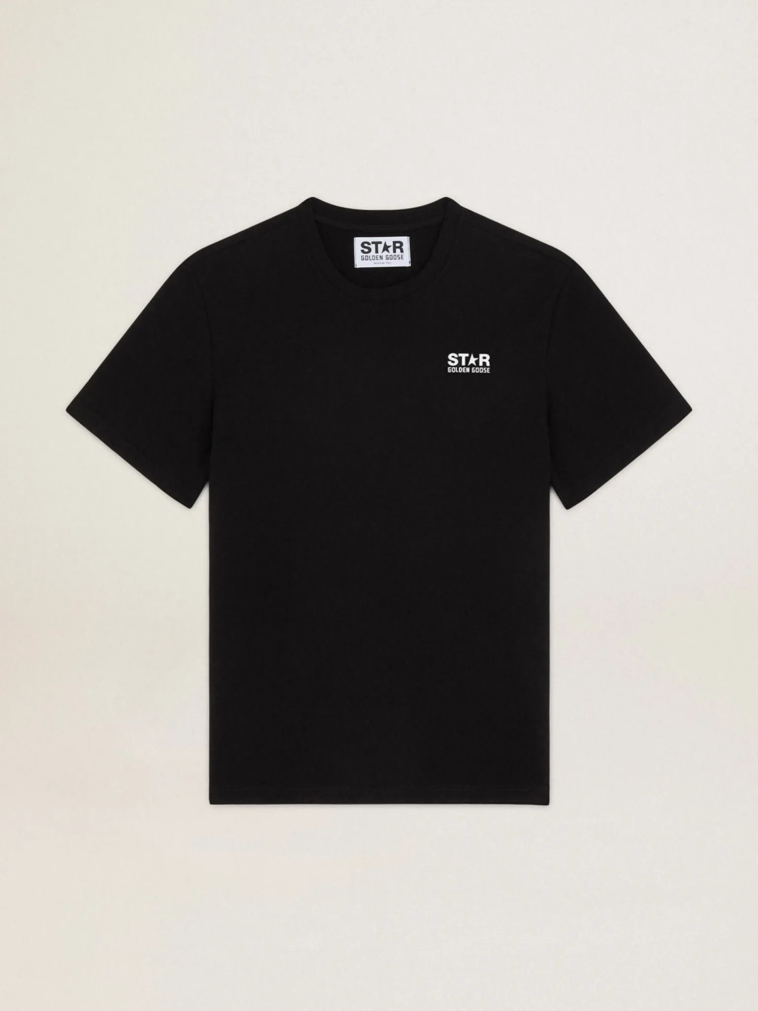 Flash Sale Camiseta preta Coleção Star com logo e estrela brancos em contraste MULHER Camisetas