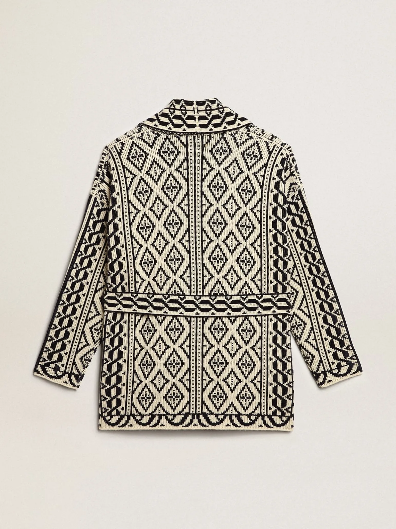 Best Sale Cardigã cor de papiro de lã com motivo jacquard e cristais MULHER Malhas