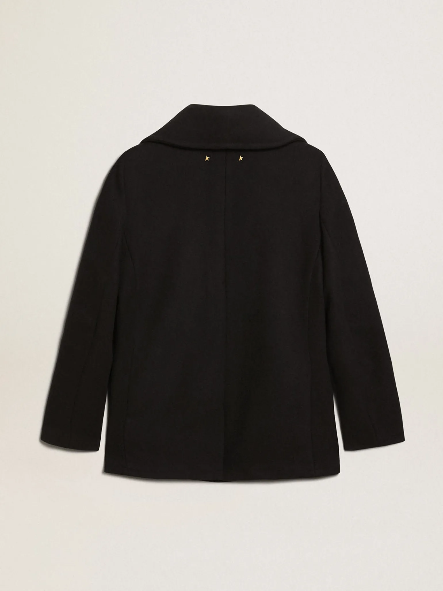 New Casaco peacoat feminino azul-escuro com botões heráldicos dourados MULHER Casacos e blusões