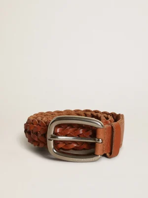 Clearance Cinto Houston de couro marrom entrelaçado Cintos