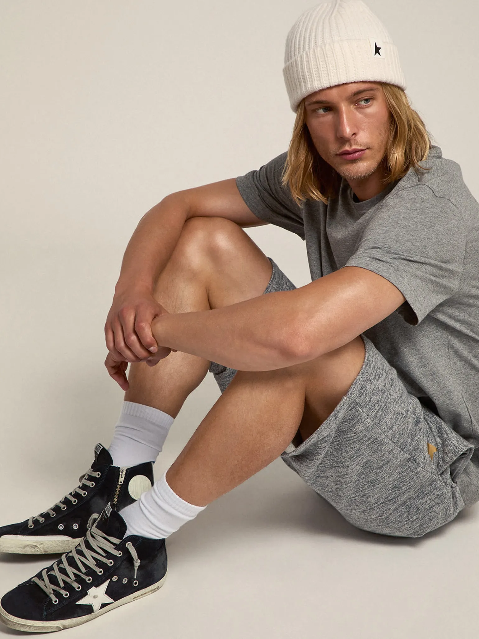Sale Francy masculino de couro com estrela e talão de couro Francy