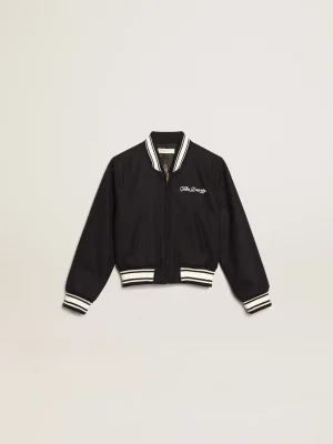 Fashion Jaqueta bomber infantil de lã azul-escura Roupas de cima (4-12 years) | Roupas de cima (4-12 years)