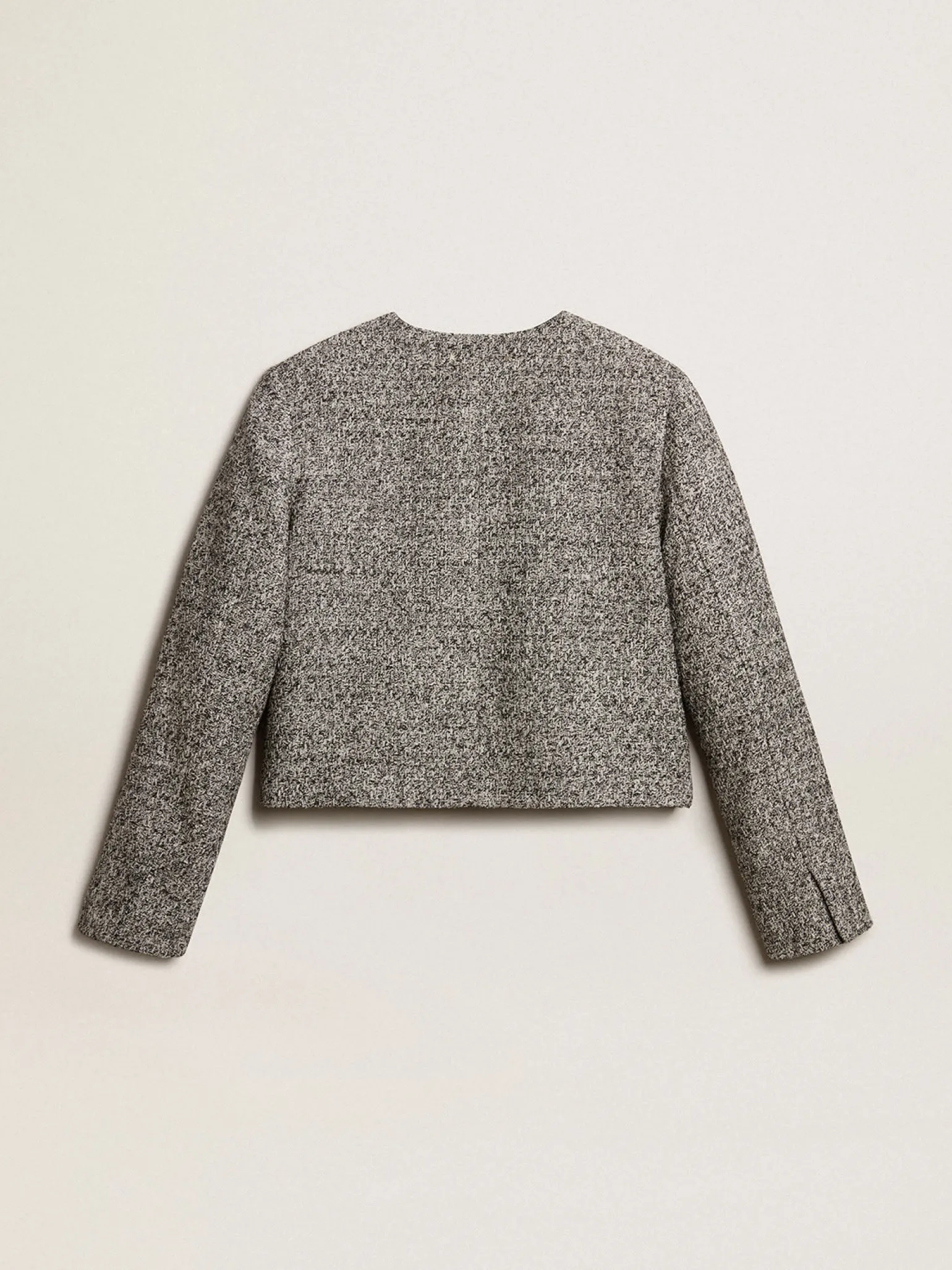 Sale Jaqueta boxy cropped em tecido bouclé cinza MULHER Casacos e blusões