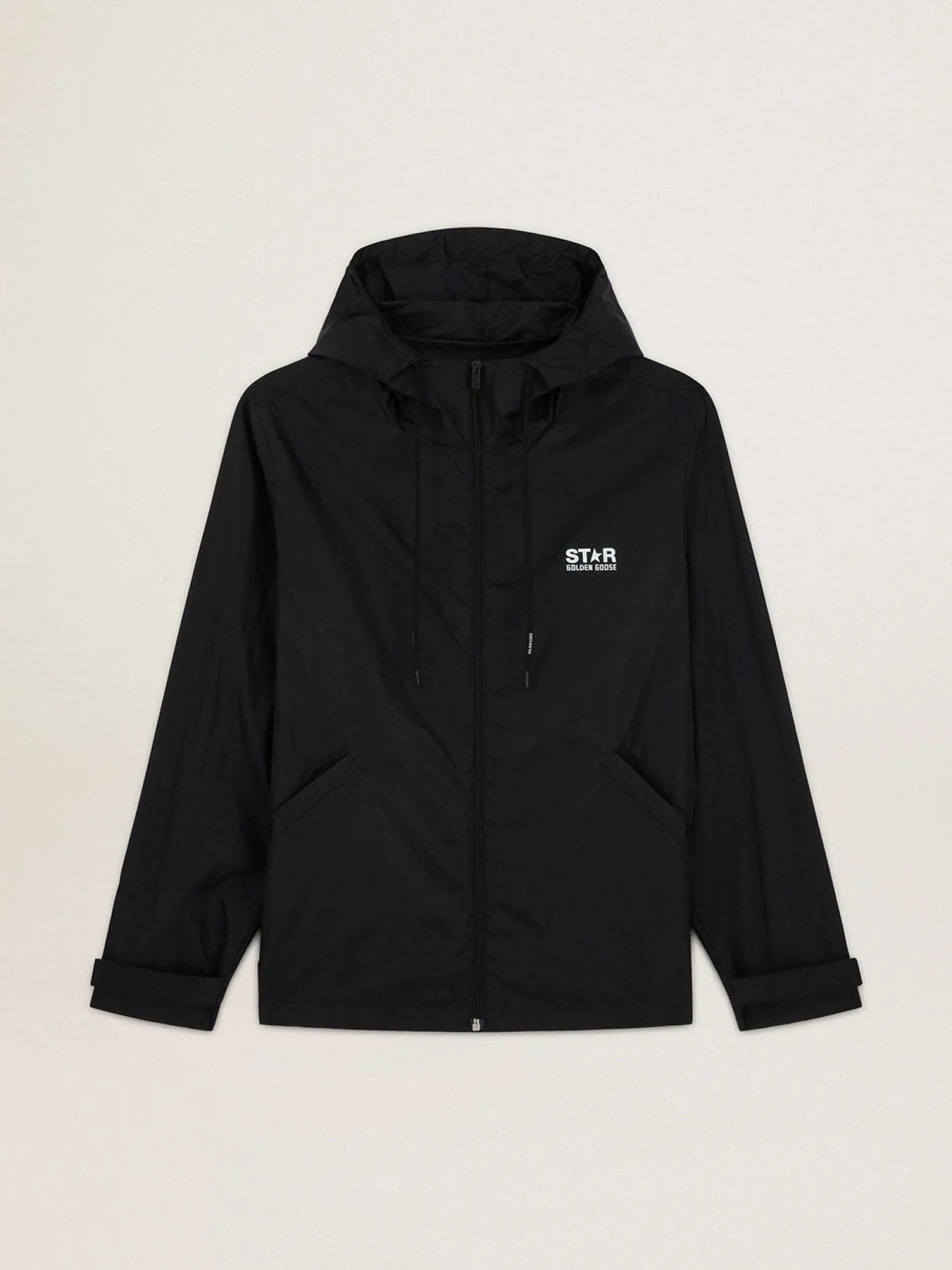 Outlet Jaqueta corta-vento masculina com logo e estrela brancos em contraste Casacos e blusões