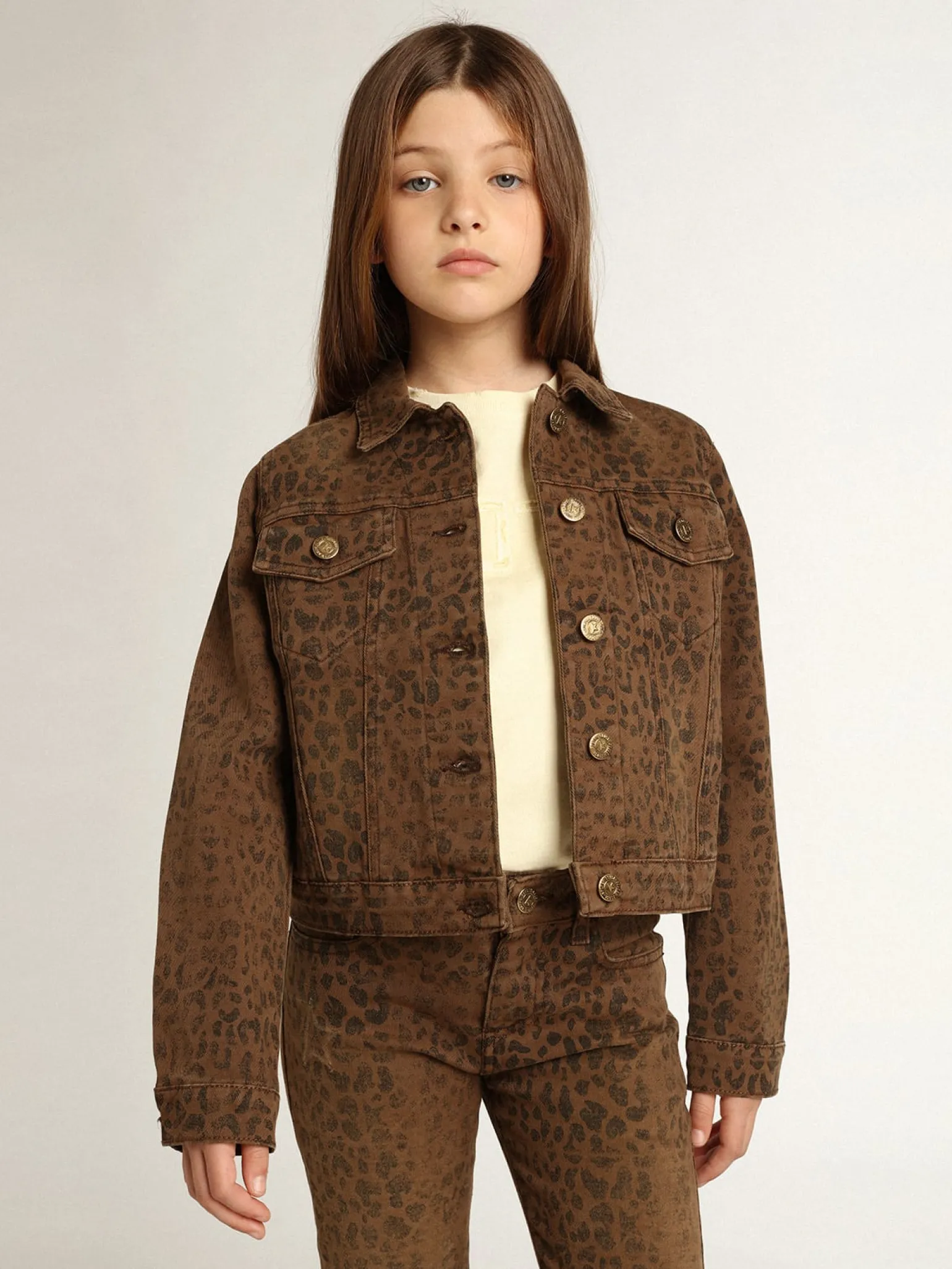 Discount Jaqueta de algodão infantil feminina com estampa animal print jacquard Roupas de cima (4-12 years)
