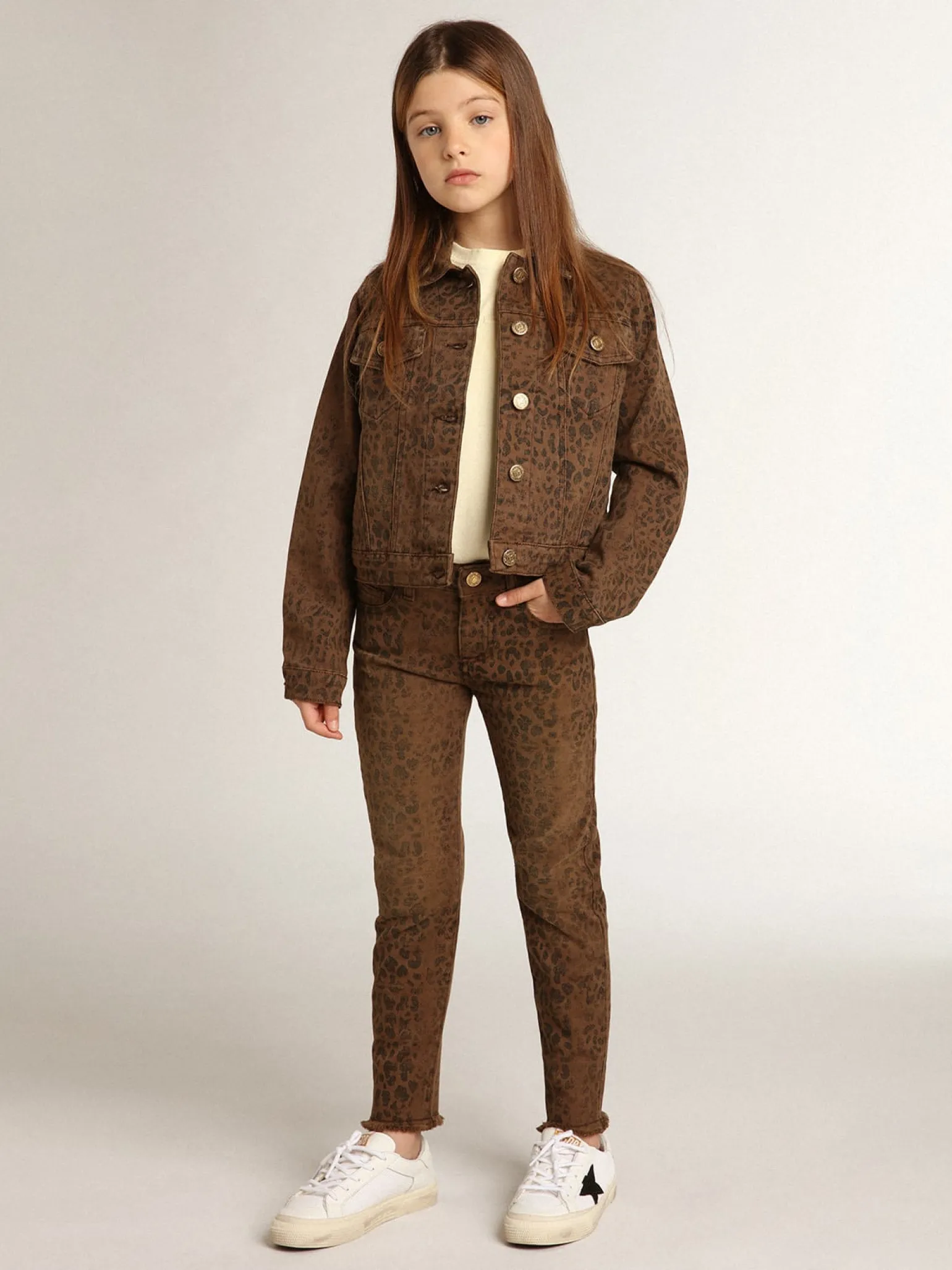Discount Jaqueta de algodão infantil feminina com estampa animal print jacquard Roupas de cima (4-12 years)