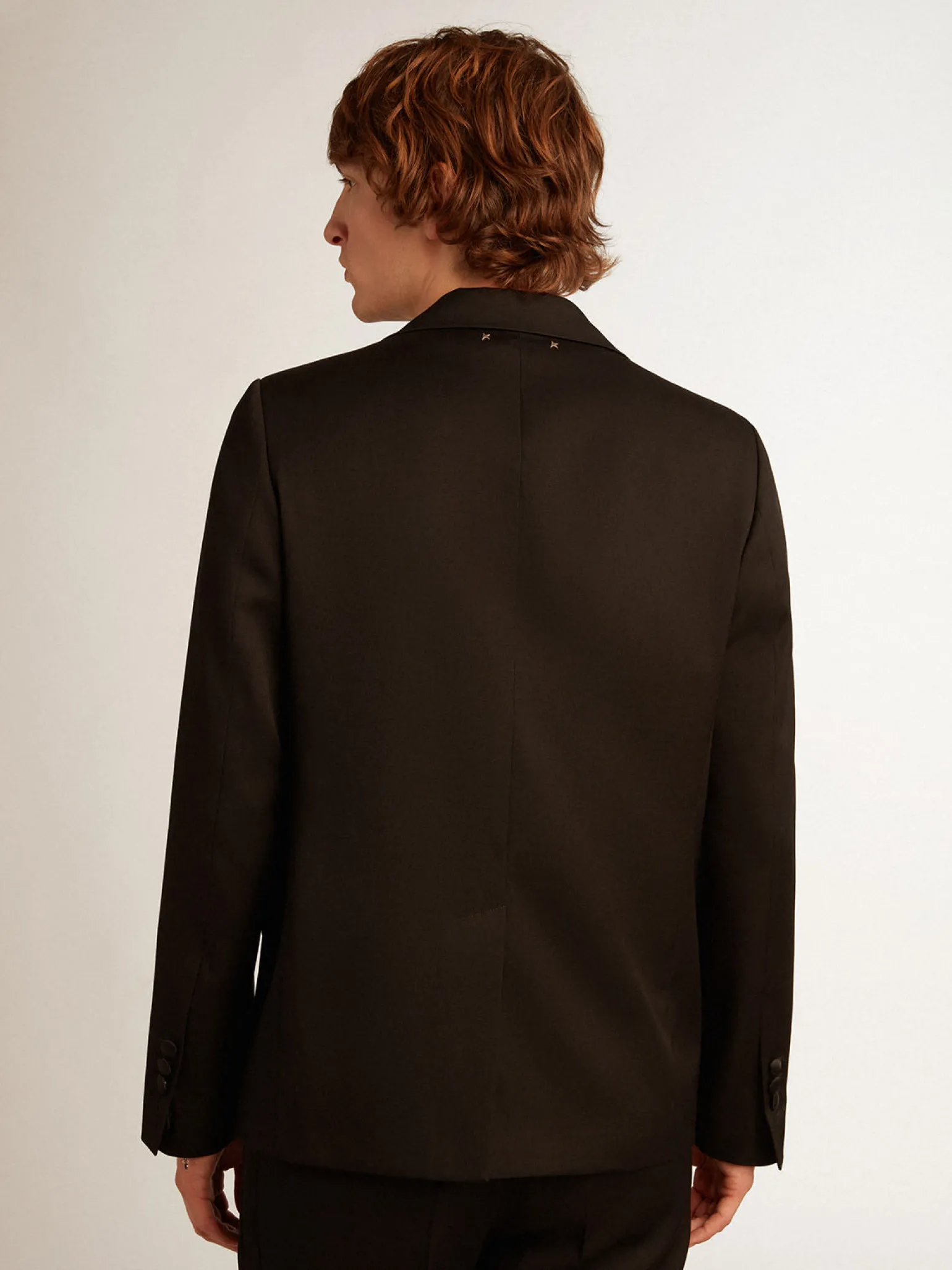 Online Jaqueta smoking masculina em gabardine de lã preta Blazers