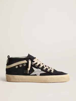 Fashion Mid Star de algodão azul com estrela prateada e lista de couro MULHER Mid Star