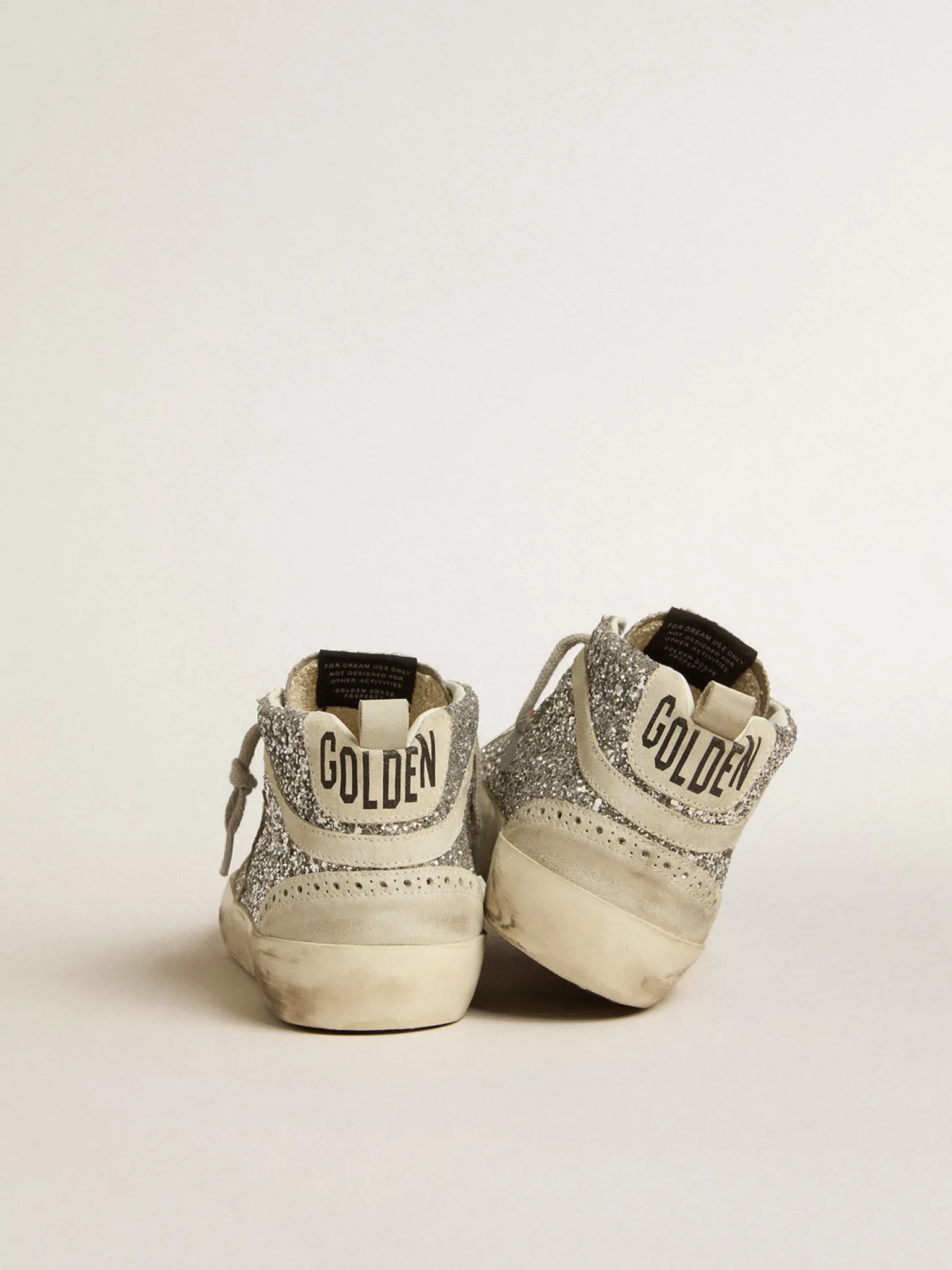 Discount Mid Star de glitter prateado com estrela e lista de suede gelo MULHER Mid Star