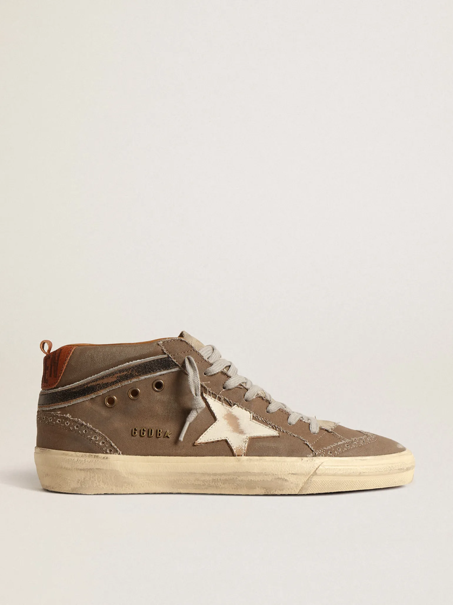 Store Mid Star de lona verde com estrela de couro e lista preta Mid Star