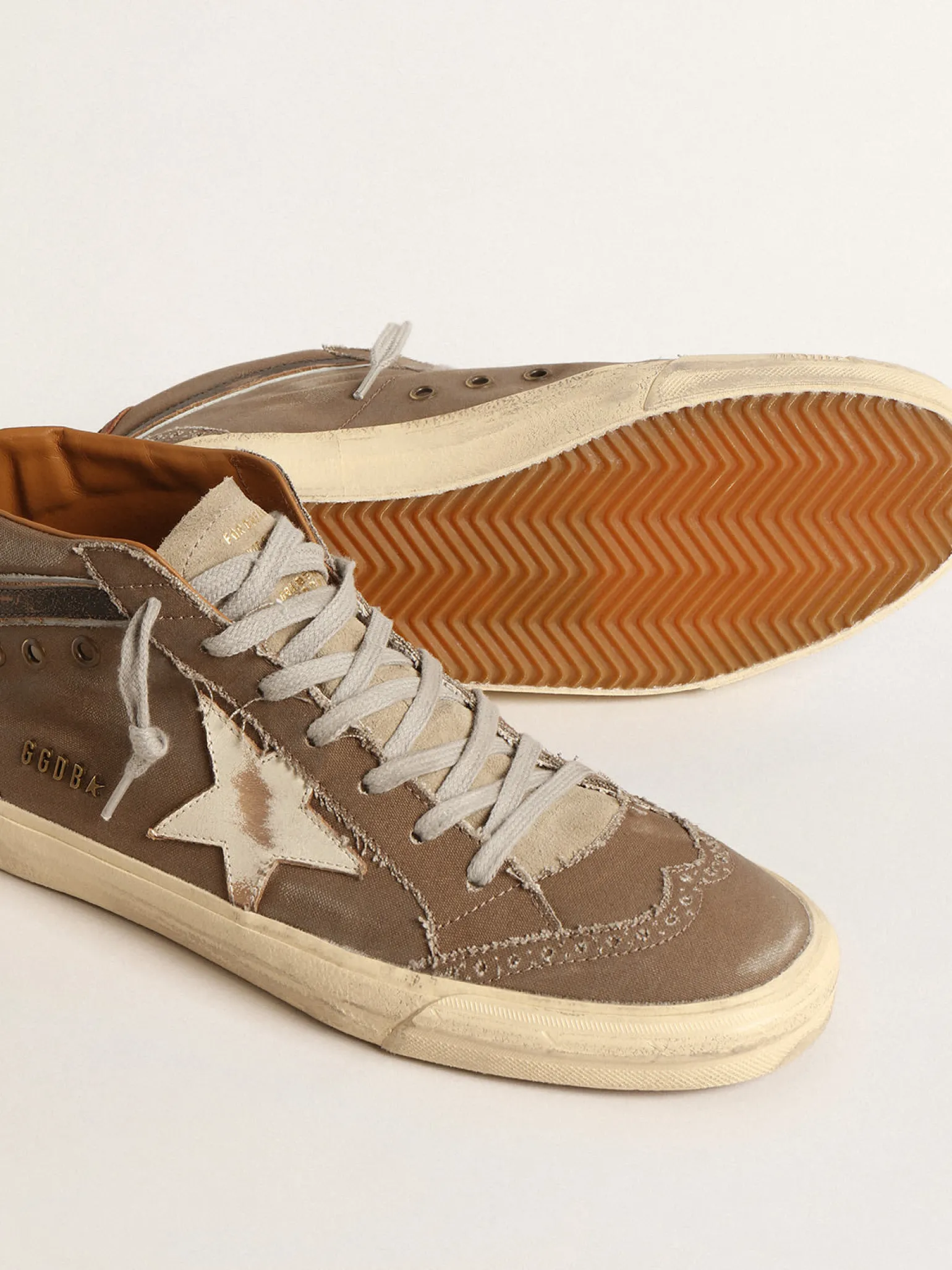 Store Mid Star de lona verde com estrela de couro e lista preta Mid Star
