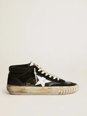 Sale Mid Star Feminino de napa e suede pretos com estrela branca MULHER Mid Star