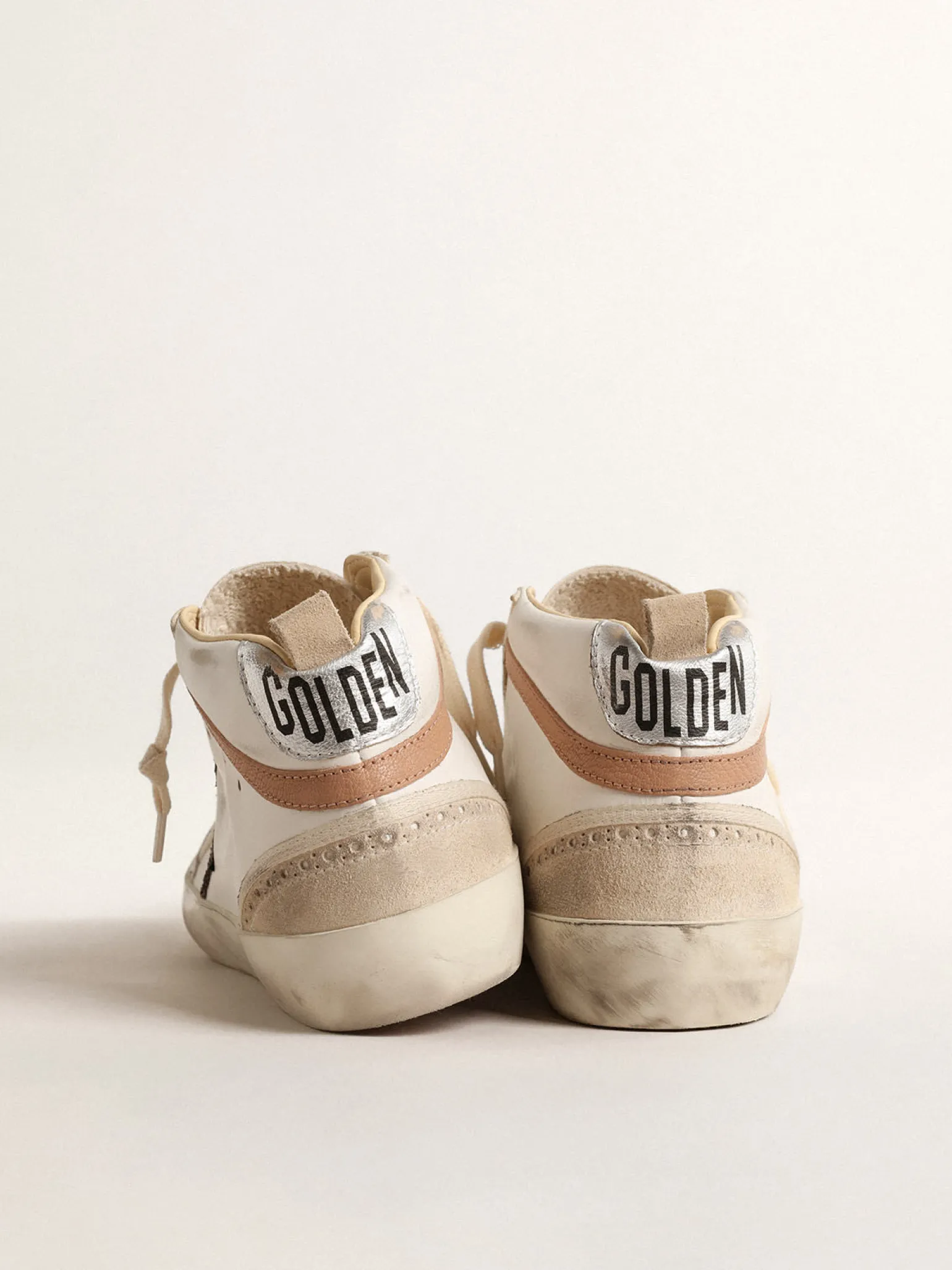 Cheap Mid Star LTD de napa com estrela de glitter e lista de couro nude MULHER Mid Star