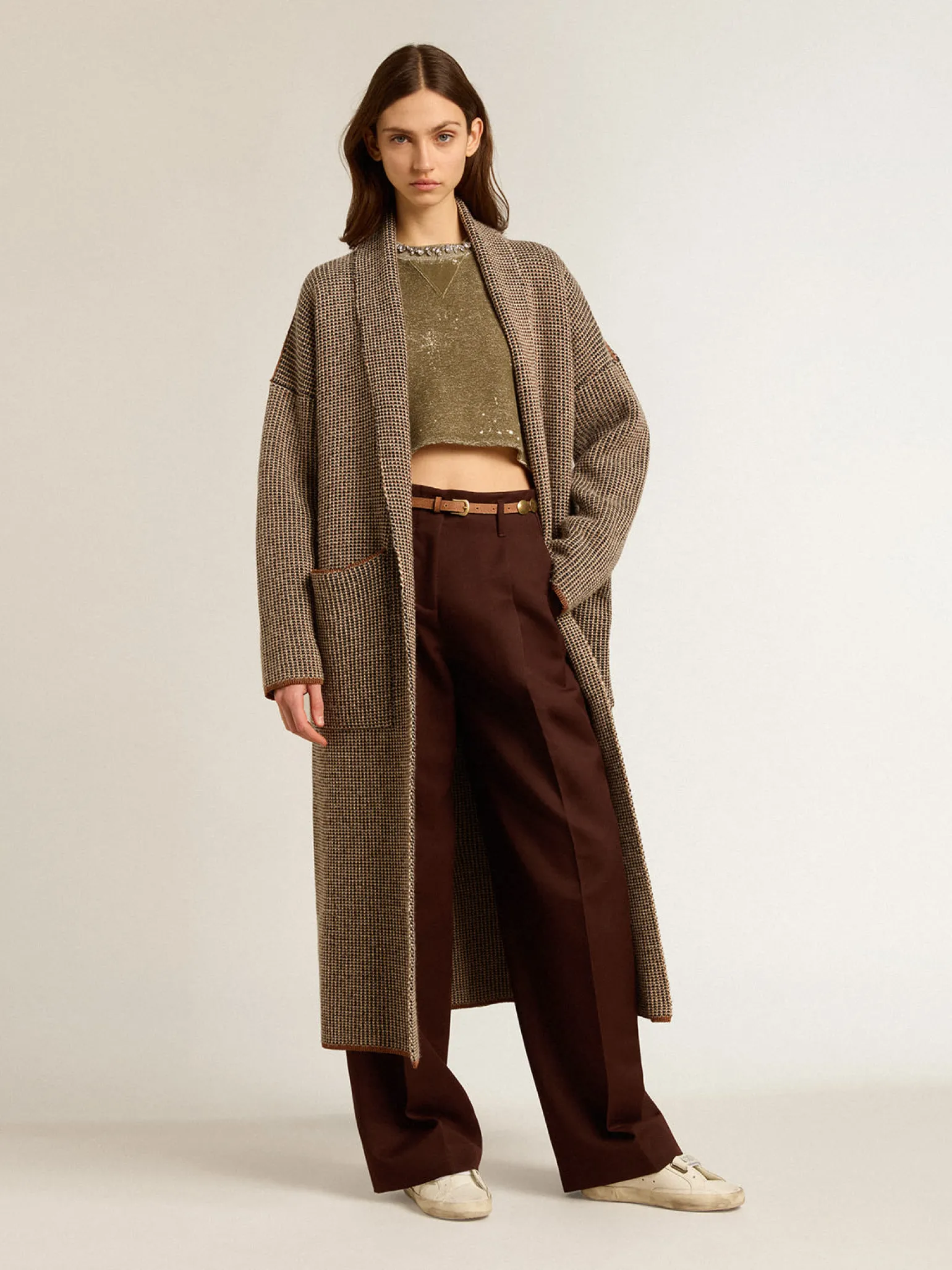 Clearance Moletom cropped de algodão cor de faia efeito vintage MULHER Moletons