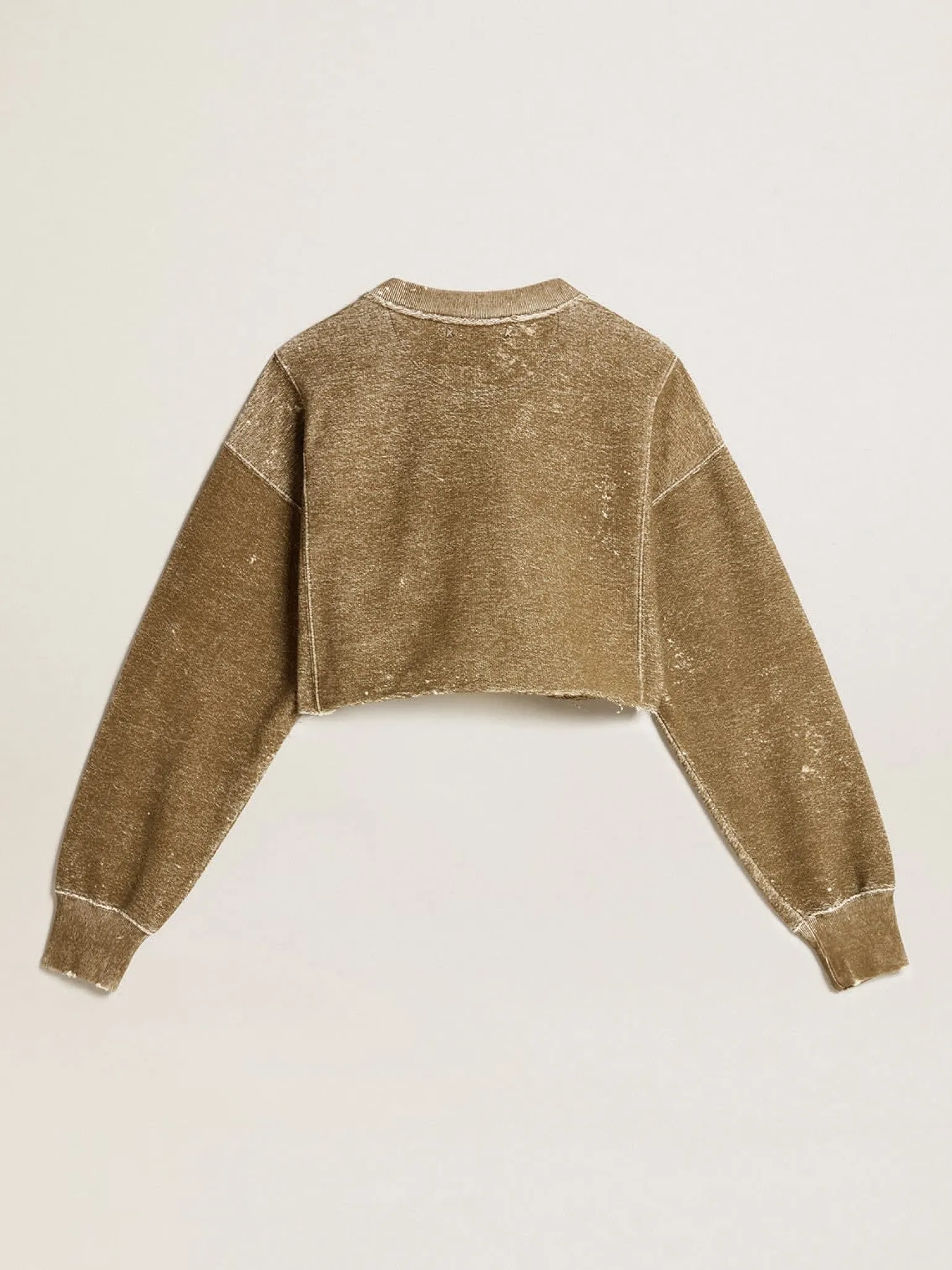 Clearance Moletom cropped de algodão cor de faia efeito vintage MULHER Moletons