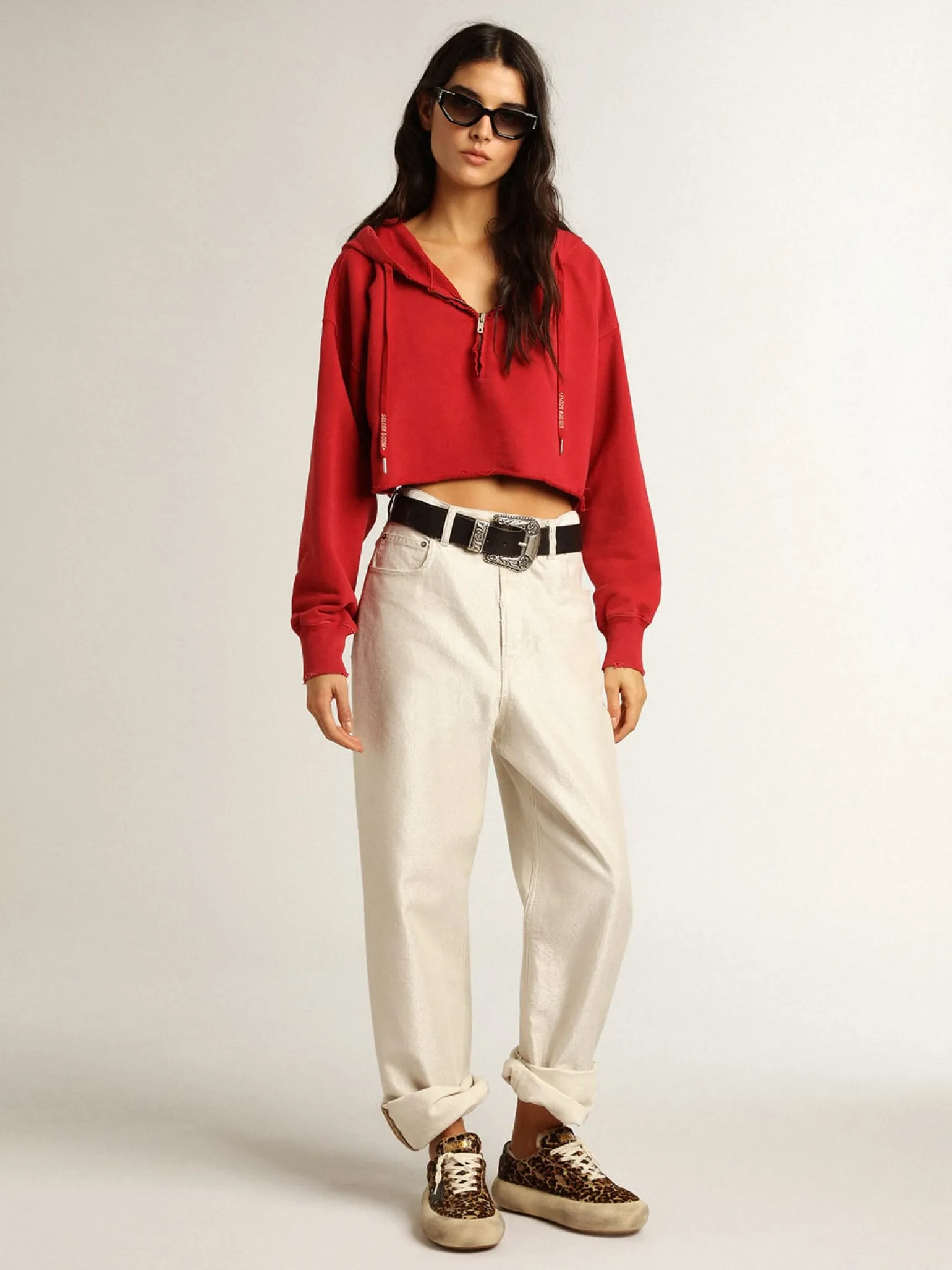 Best Moletom cropped vermelho com capuz MULHER Moletons