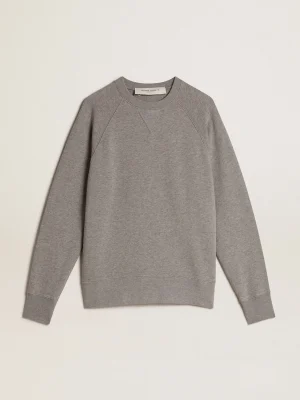 Outlet Moletom de algodão cinza mescla com manifesto nas costas MULHER Moletons