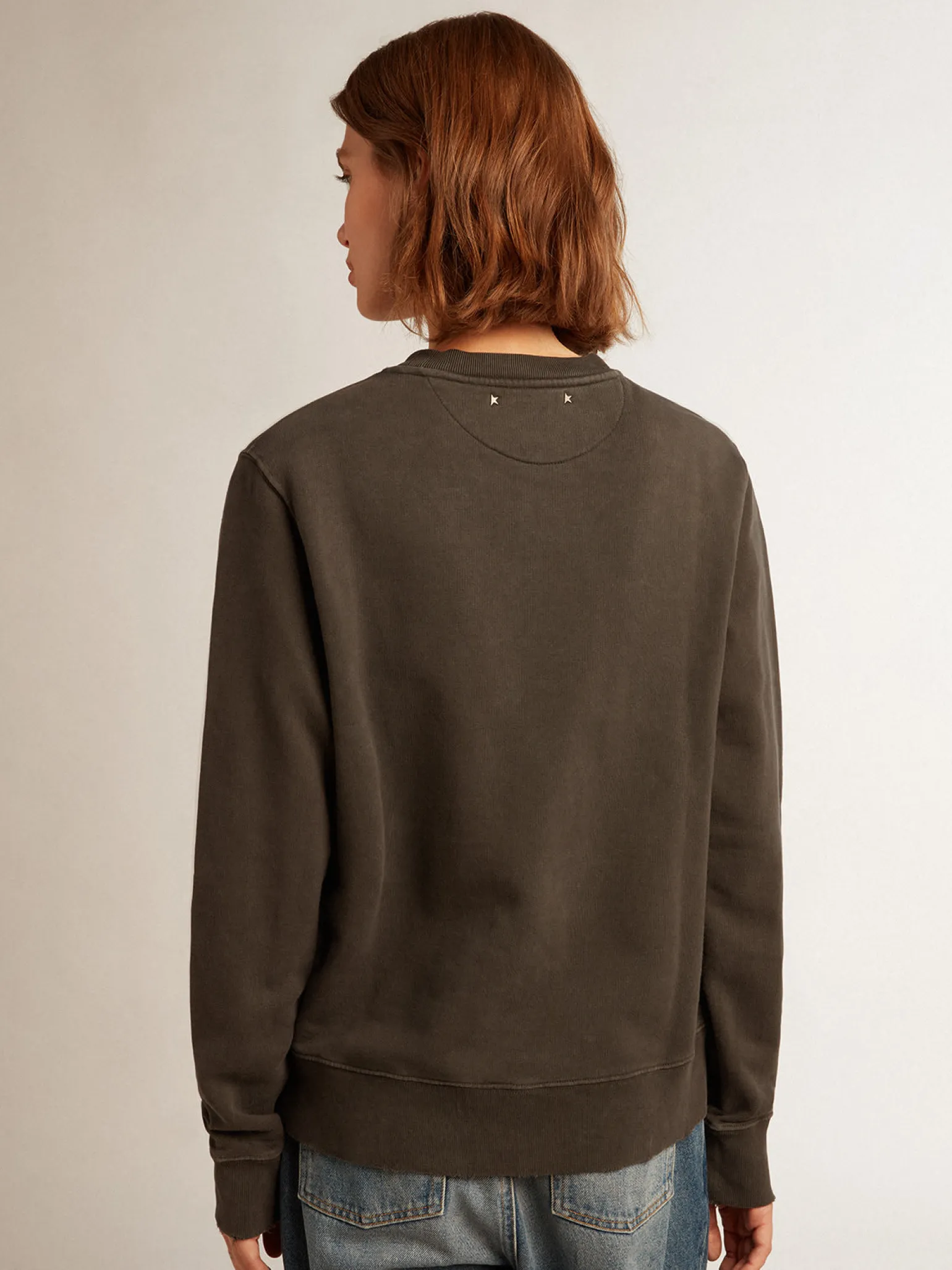 Store Moletom feminino cinza antracite com cristais MULHER Moletons