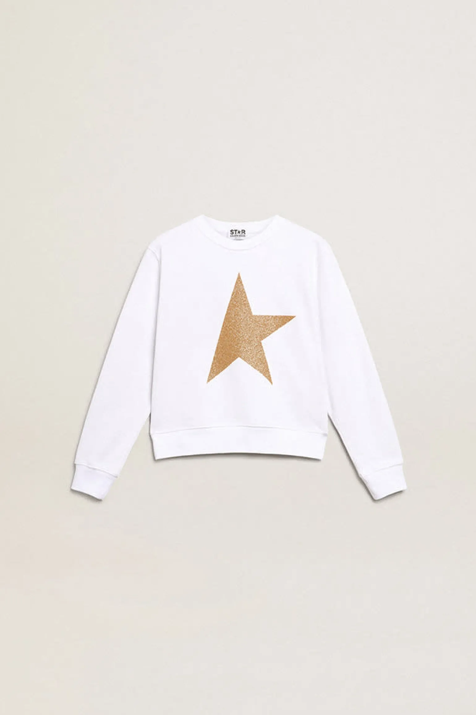 Store Moletom infantil feminino branco com maxiestrela dourada na frente Roupas de cima (4-12 years)