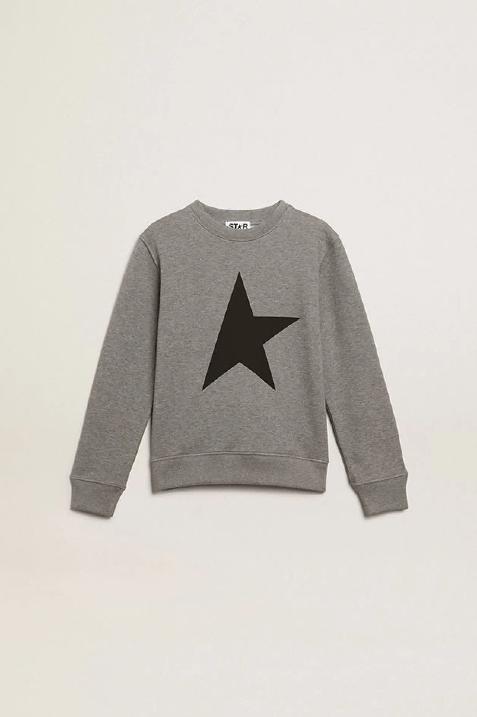 New Moletom infantil masculino cinza com maxiestrela preta na frente Roupas de cima (4-12 years)