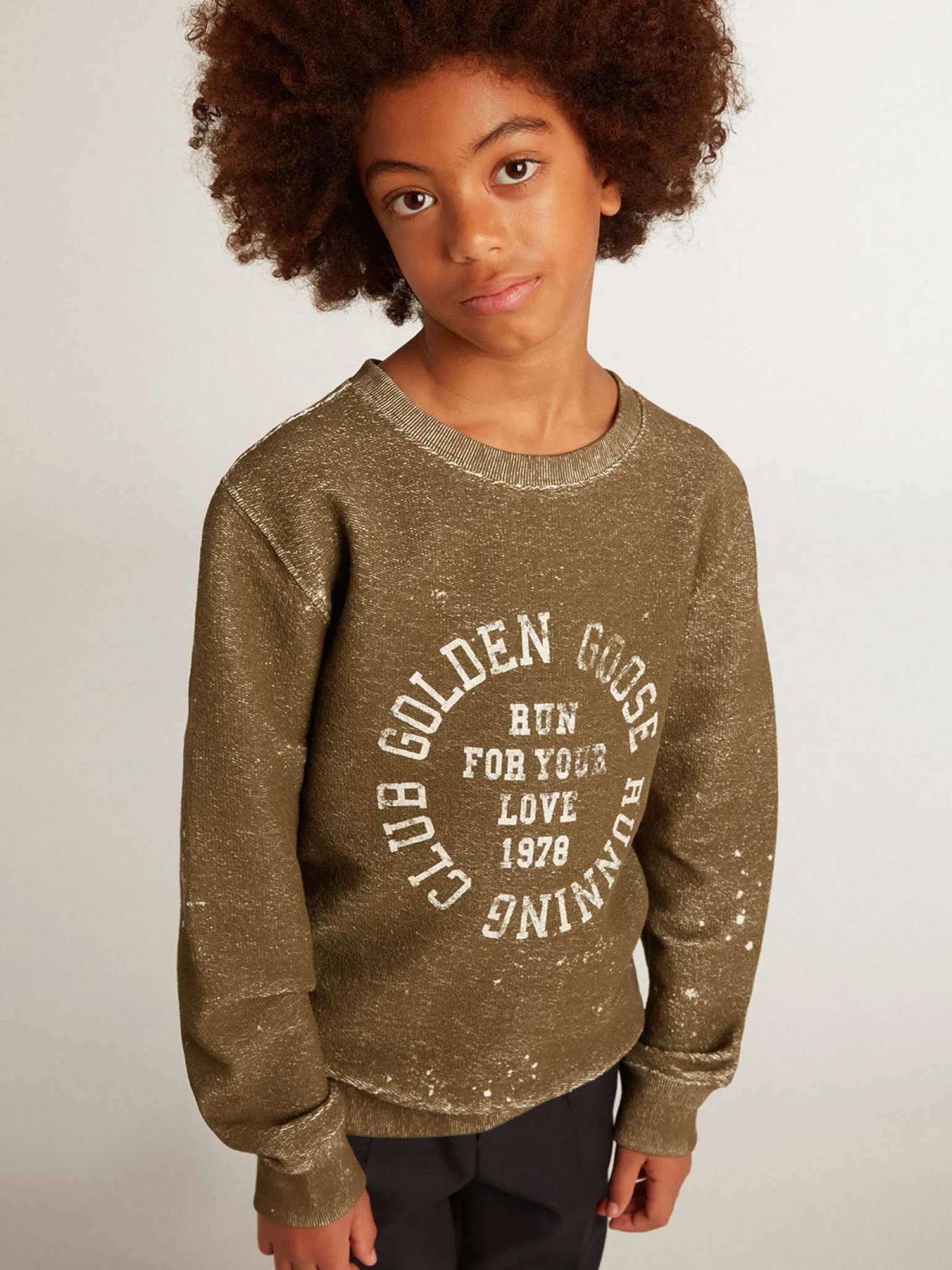 Hot Moletom infantil masculino de algodão cor de faia efeito vintage Roupas de cima (4-12 years)