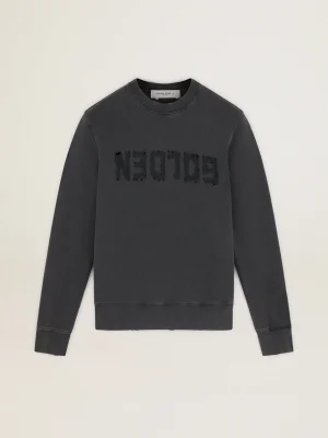Clearance Moletom masculino cinza com logo e tratamento desgastado Moletons
