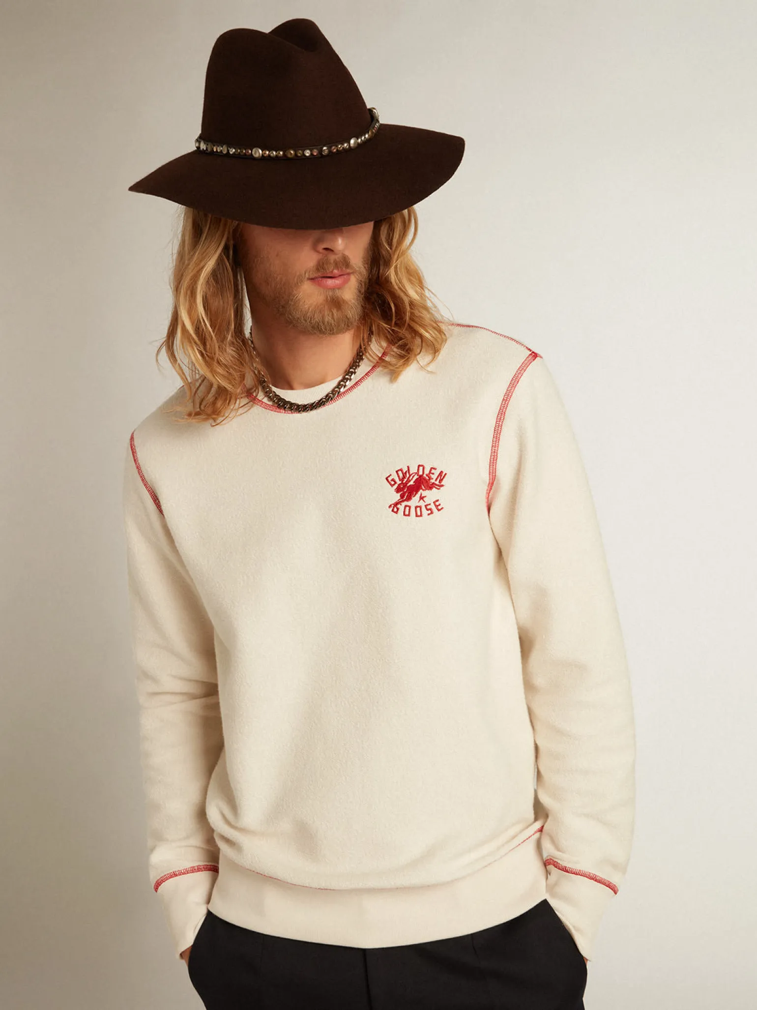 Cheap Moletom Masculino na cor branco heritage com logo CNY Moletons