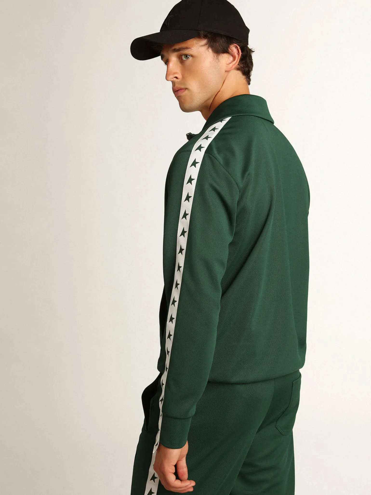 Store Moletom masculino verde brilhante com zíper Moletons