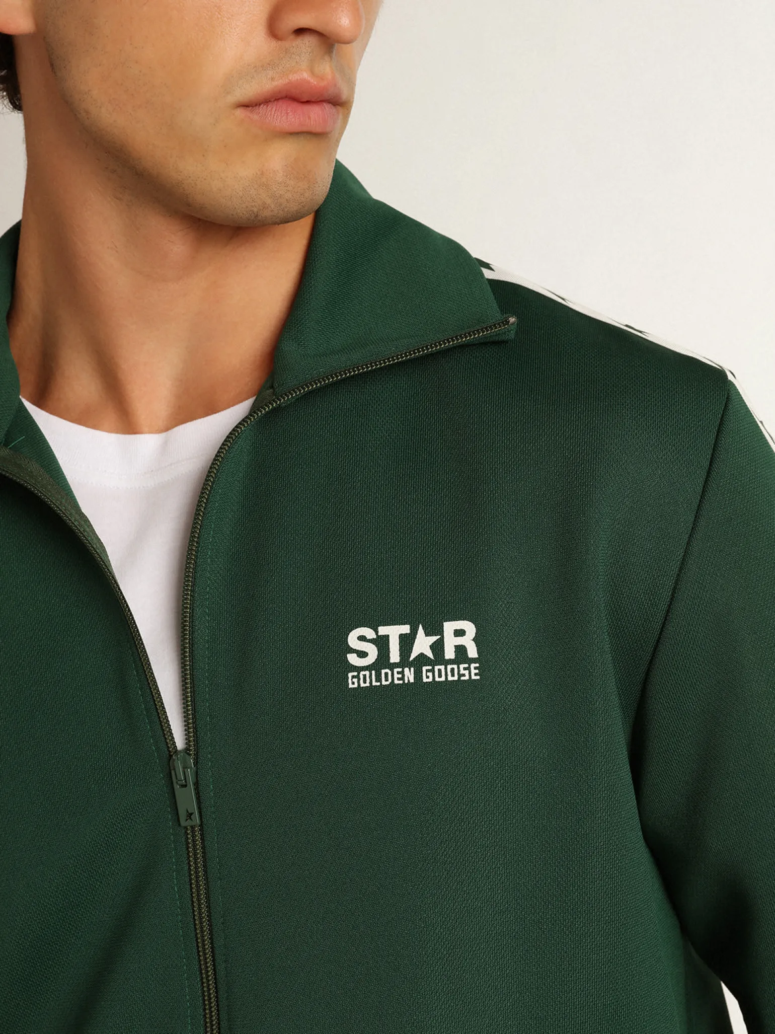 Store Moletom masculino verde brilhante com zíper Moletons