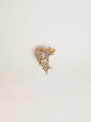 Clearance Monobrinco pendente feminino na cor ouro velho com cristais MULHER Joias