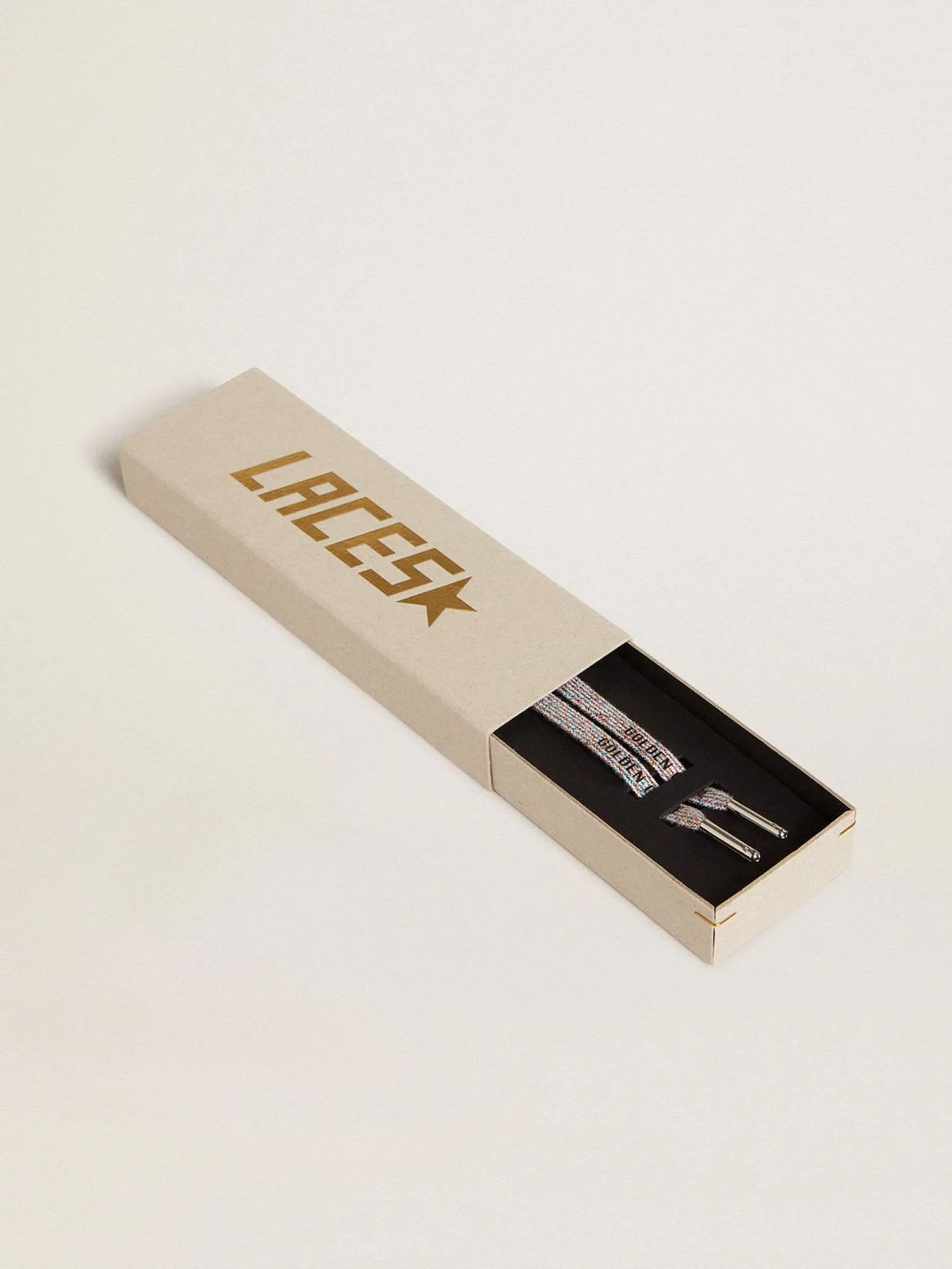 Store Lurex laces with contrasting black logo MULHER Cadarços | Cadarços