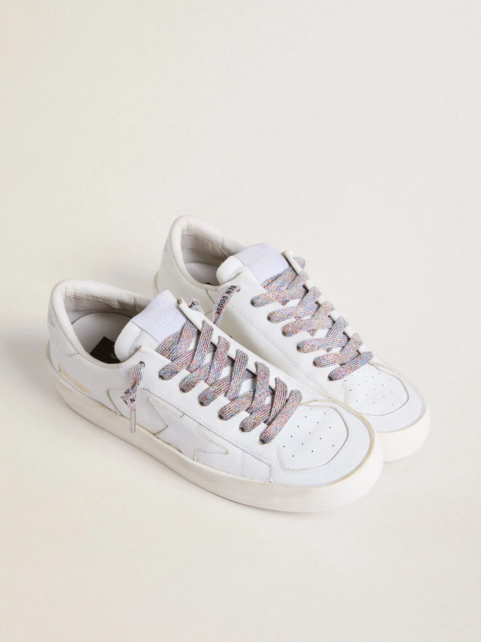 Store Lurex laces with contrasting black logo MULHER Cadarços | Cadarços