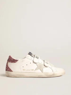 Online Old School com estrela de suede gelo e talão de glitter MULHER Super-Star