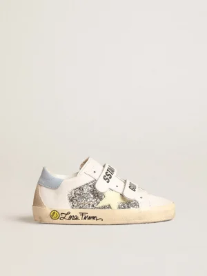 Hot Old School Young base vegetal com estrela amarela e inserções de glitter Meninas (4-10 anos)