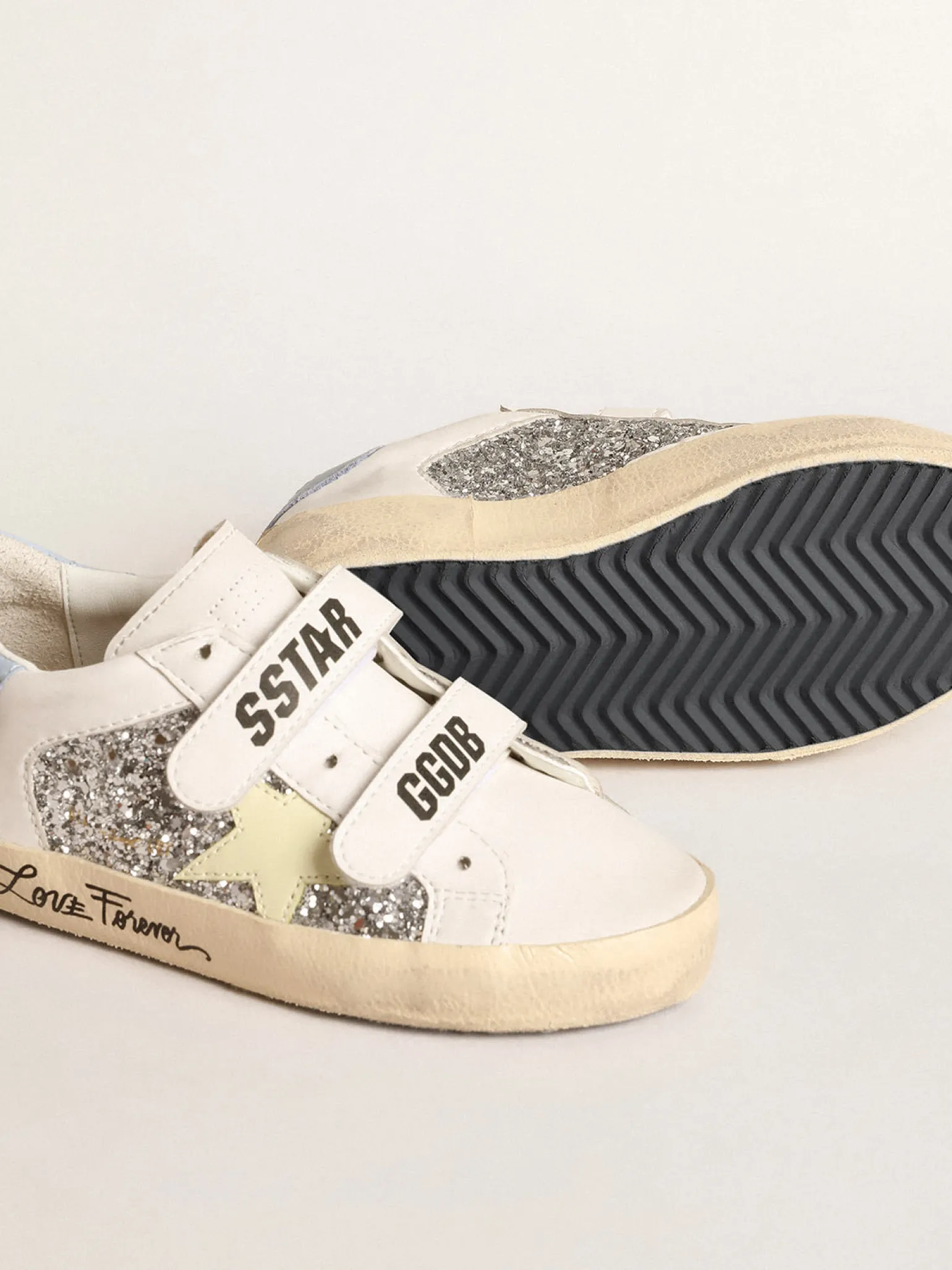 Hot Old School Young base vegetal com estrela amarela e inserções de glitter Meninas (4-10 anos)