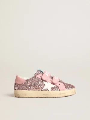 Store Old School Young de glitter lilás com estrela branca e talão rosa Meninas (4-10 anos)
