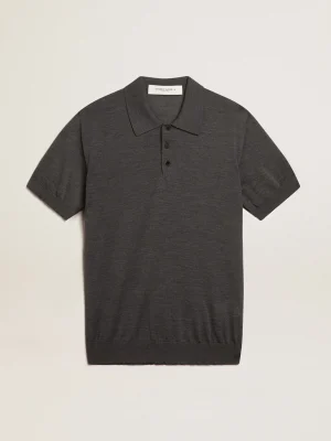 Shop Polo feminina de lã merino na cor antracite MULHER Camisetas