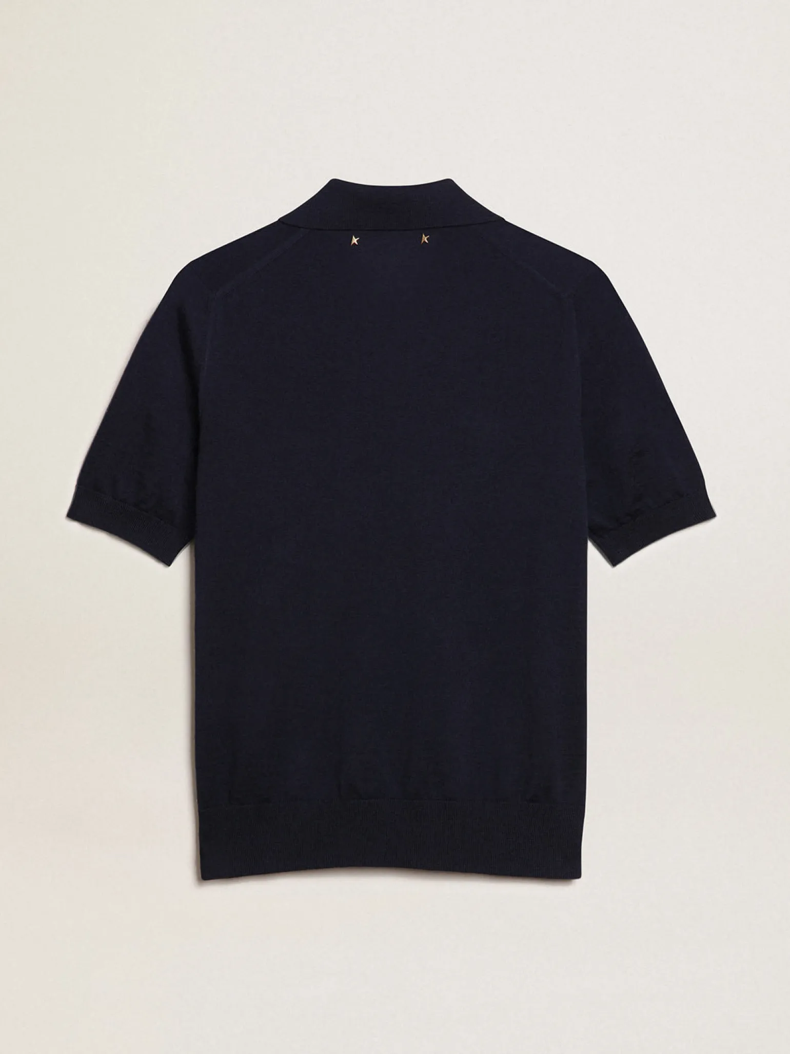 Best Sale Polo feminina de lã merino azul-marinho MULHER Camisetas