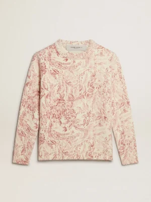 Cheap Pulôver de gola redonda feminino de lã com estampa toile de jouy all over MULHER Malhas