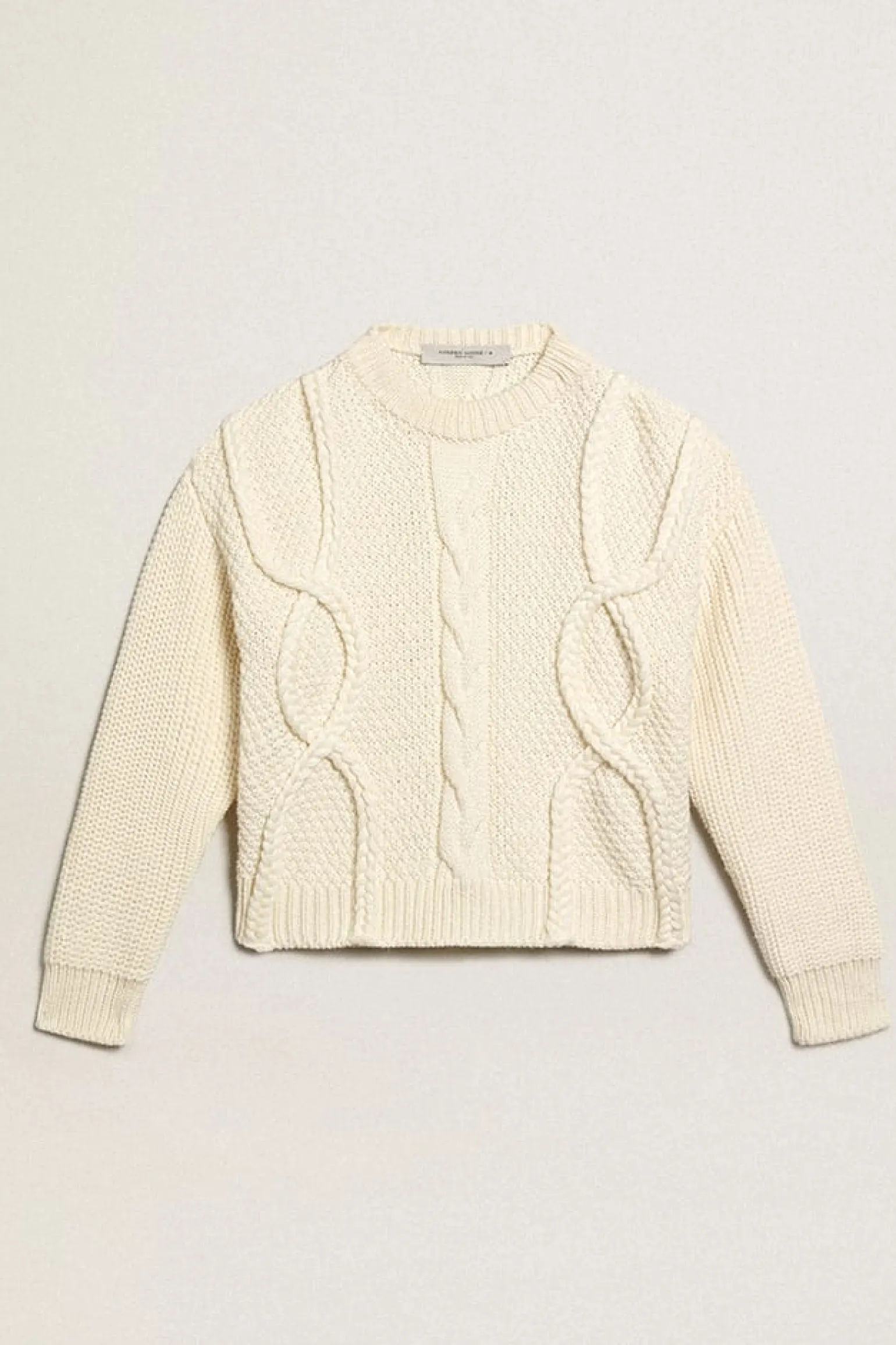 Best Sale Pulôver feminino de gola redonda de lã com padrão entrelaçado MULHER Malhas